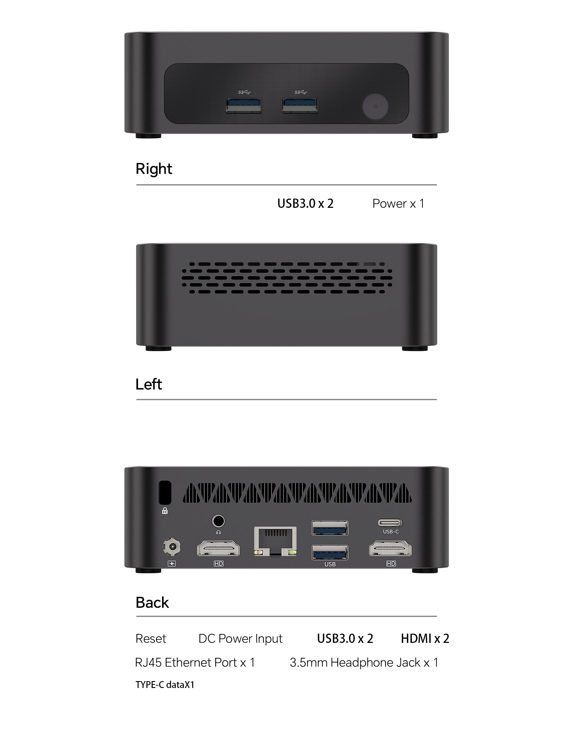 SOYO Y5 Plus Mini PC Intel 4th Gen Intel Core I7 Processor 8GB RAM 128GB SSD Windows 11 PRO Bluetooth WIFI5 Display Mini Computer
