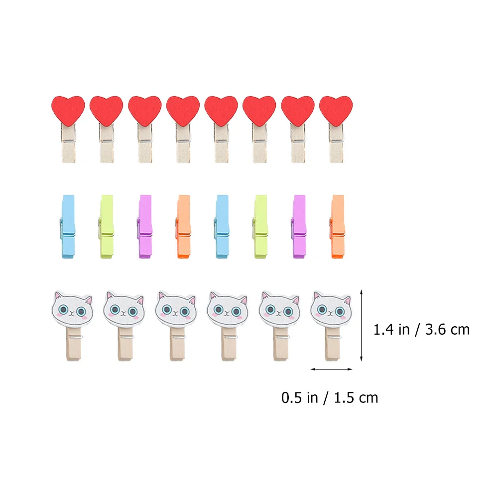 

40Pcs Colorful Wooden Photo Clips Mini Creative DIY Clips for Photo Wall Decoration Backdrop Accessories Sealing Clamps