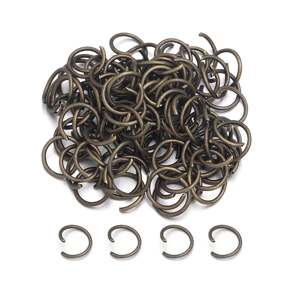 50-200 Stück 4/5/6/7/8/10/12/14mm Metall-Sprengringe, offene Ringe, einzelne Schlaufen, Verbinder für die Schmuckherstellung, DIY Halskette, Armband – Detail 7