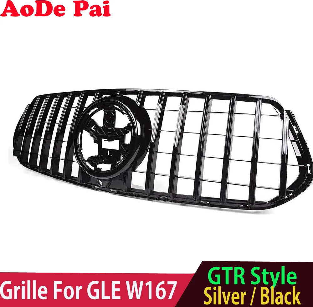 GLE W167 Grille ABS Front Bumper Grill Hood Grid Mesh for Mercedes GLE Class W167 V167 C167 GLE350 GLE450 Sport Edition 20-23