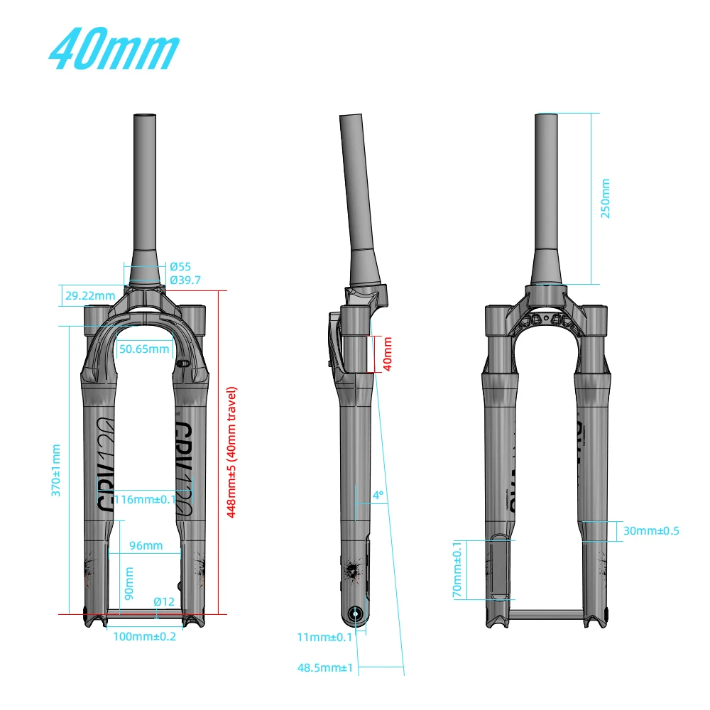 Forcella Sospesa LEXON FK-GRV120 Per Gravel E E-bike: 40mm Di Escursione In Magnesio