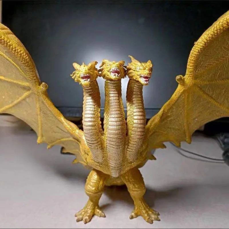 2022 New Godzilla: King of the Monsters 3 Head King Ghidorah Dragon Soft Glue  Action Figure Collection Toy