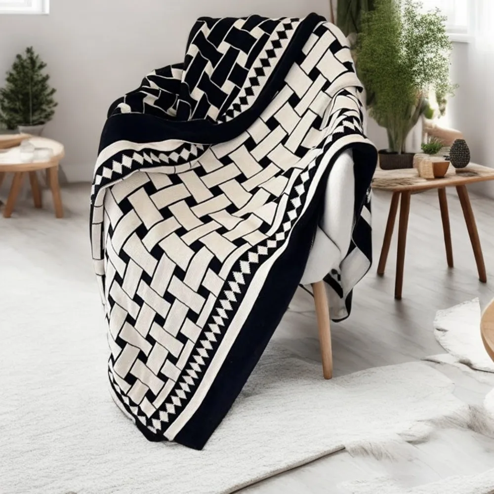 Double Layered Blanket Air-conditioned Room Shale Blanket Vintage Blanket Office Nap Single Sofa Blanket Decoration