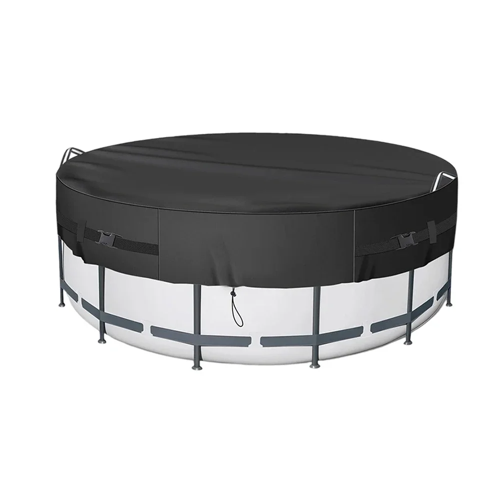 

Round Pool Cover for 8/10/12FT Pools 210D Oxford Fabric Designed for Harsh Weather Energy Saving and with Practical Features