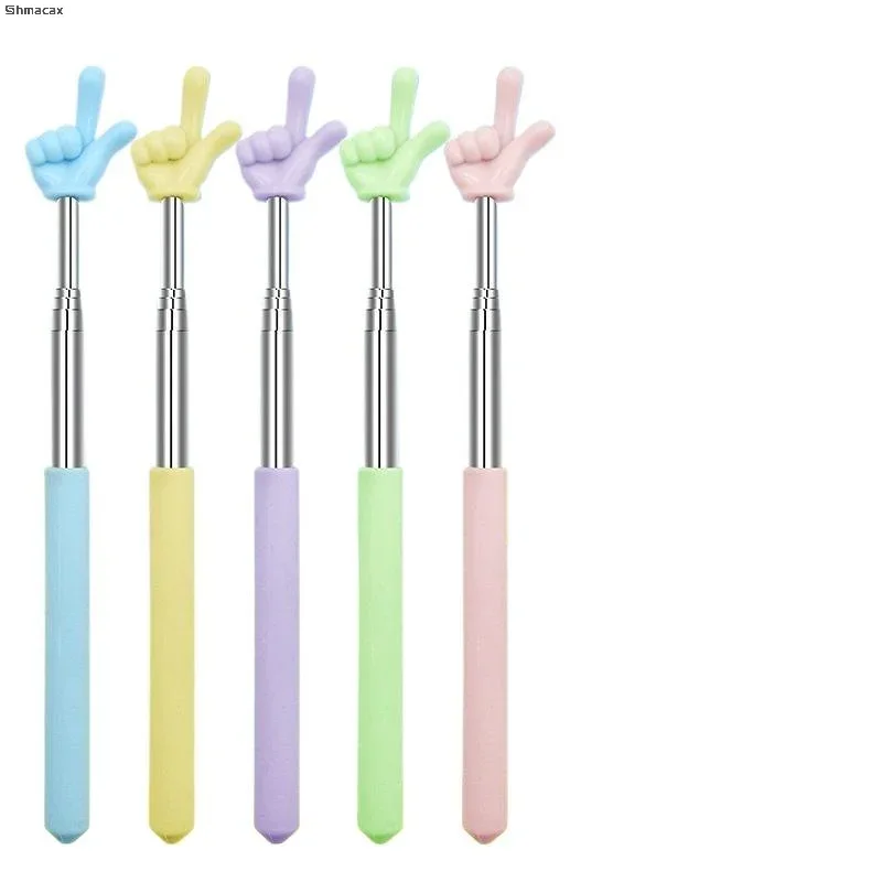 Langlebiger Lehrzeiger aus Edelstahl, Teleskopstab, Finger-Design, Lehrstab, Klassenzimmer, Fingerlehrer