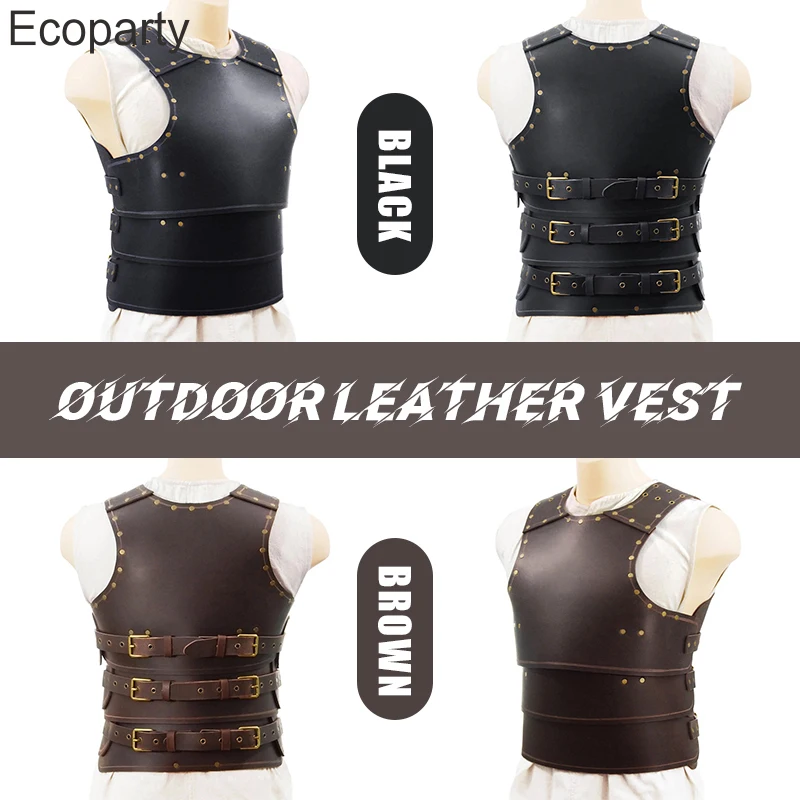 

New Medieval Viking Gladiator Warrior Cosplay Chest Armor Halloween Steampunk Pu Leather Breastplate Vest Gothic Larp Costumes