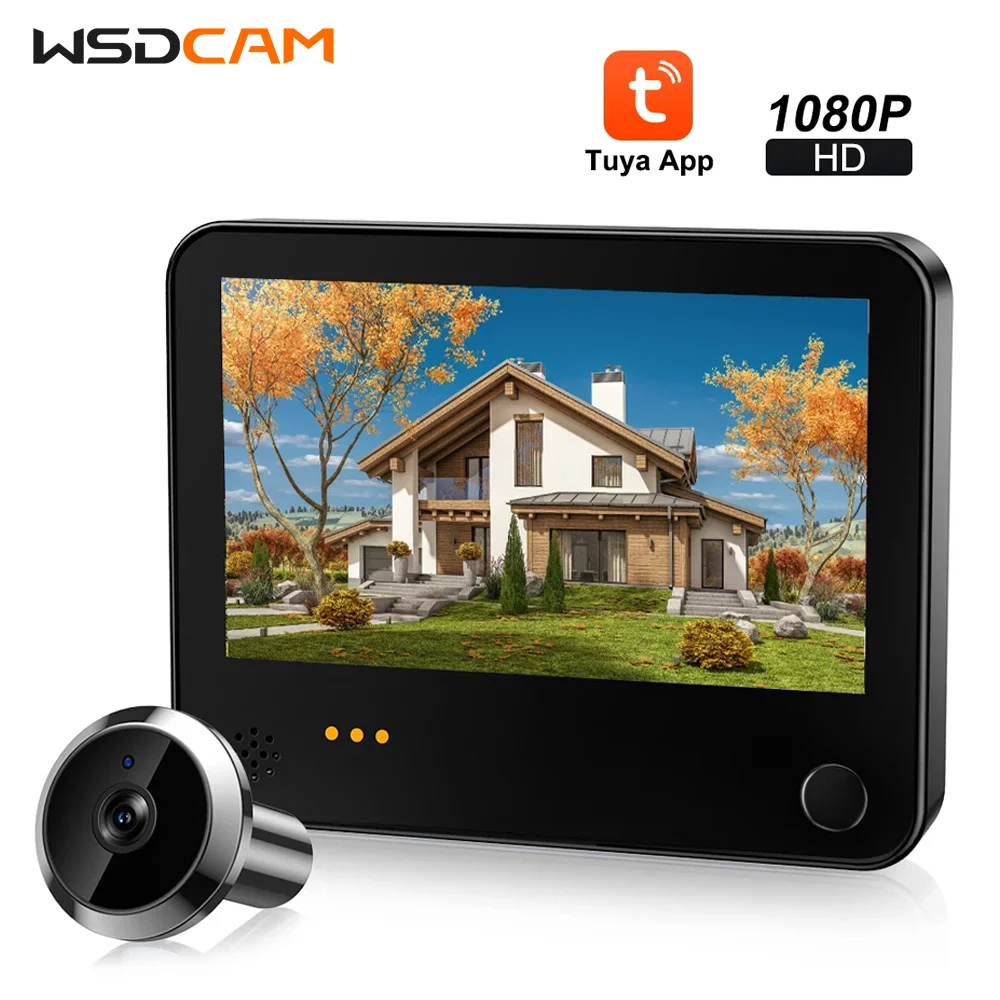 Wsdcam 120 ° Weitwinkel Wifi Pir Türklingel Infrarot Nachtsicht kamera 4,3 Zoll Monitor eingebaute