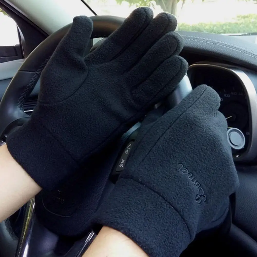 1 пара флисовых перчаток для мужчин и женщин, зимние теплые вместительные перчатки с длинными пальцами, велосипедные перчатки для бега, ветрозащитные мягкие варежки