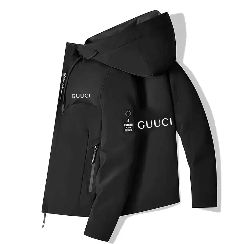 

Men's New Spring and Autumn Outdoor Fitness Hooded Sports Jacket, Windproof and Waterproof Hooded Long-sleeved Casual Coat