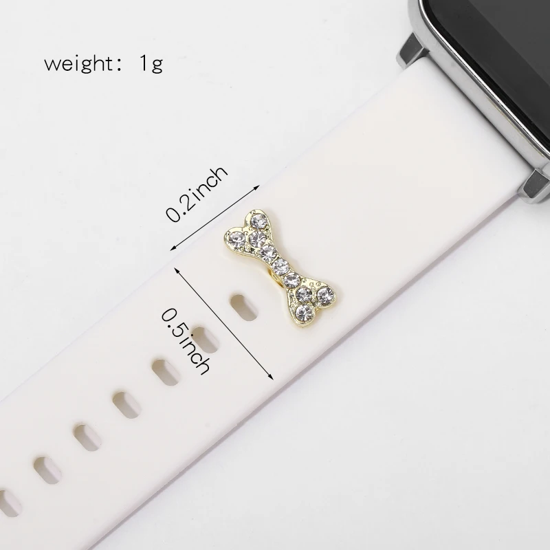 Pulsera de silicona para Apple Watch, accesorios de joyería pequeños, dijes divertidos de hueso de perro, dijes de uñas para iwatch, Correa deportiva