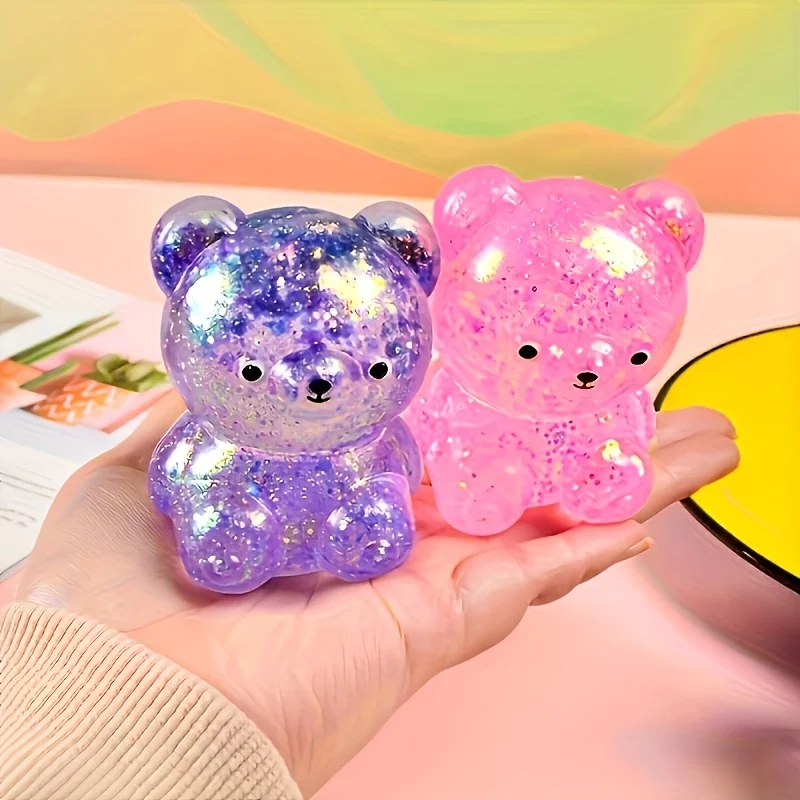 かわいいクマのスクイーズおもちゃ 8 個 - 引っ張ってストレス解消 - リラックス、ゆっくりとしたリバウンド、超ソフトな感覚玩具 - カラフルなパーティーの記念品、C