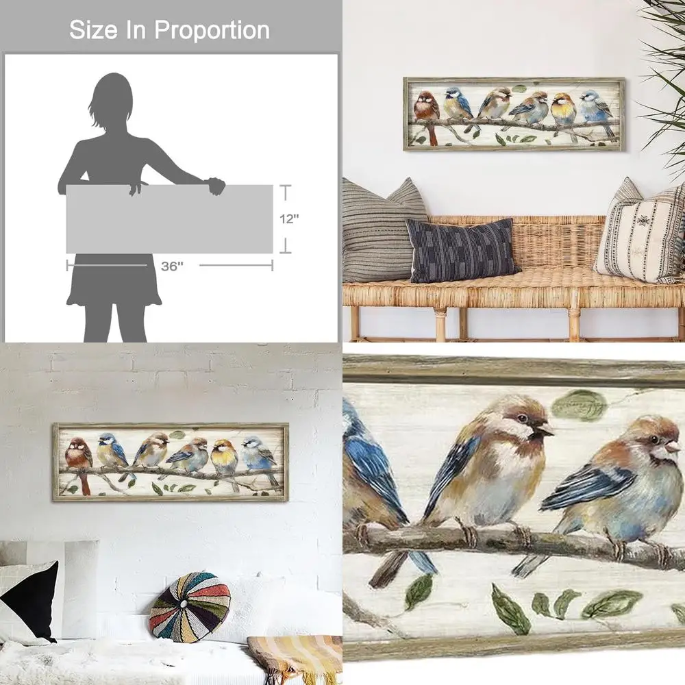 

Настенное искусство с изображением птицы в деревенском стиле: принты «Чикэя, Воробей и Синяя птица» в винтажном стиле для домашнего декора в гостиной или спальне