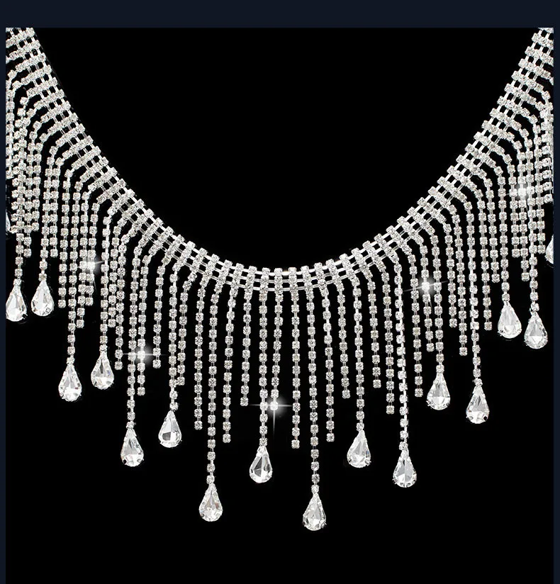 5 Meter Strass-Kette Glitzer Kristall Diamant DIY Kunst Kleidung Hochzeit Geschenk Dekoration Unregelmäßige Quaste 9CM Strass-Band – Detail 3