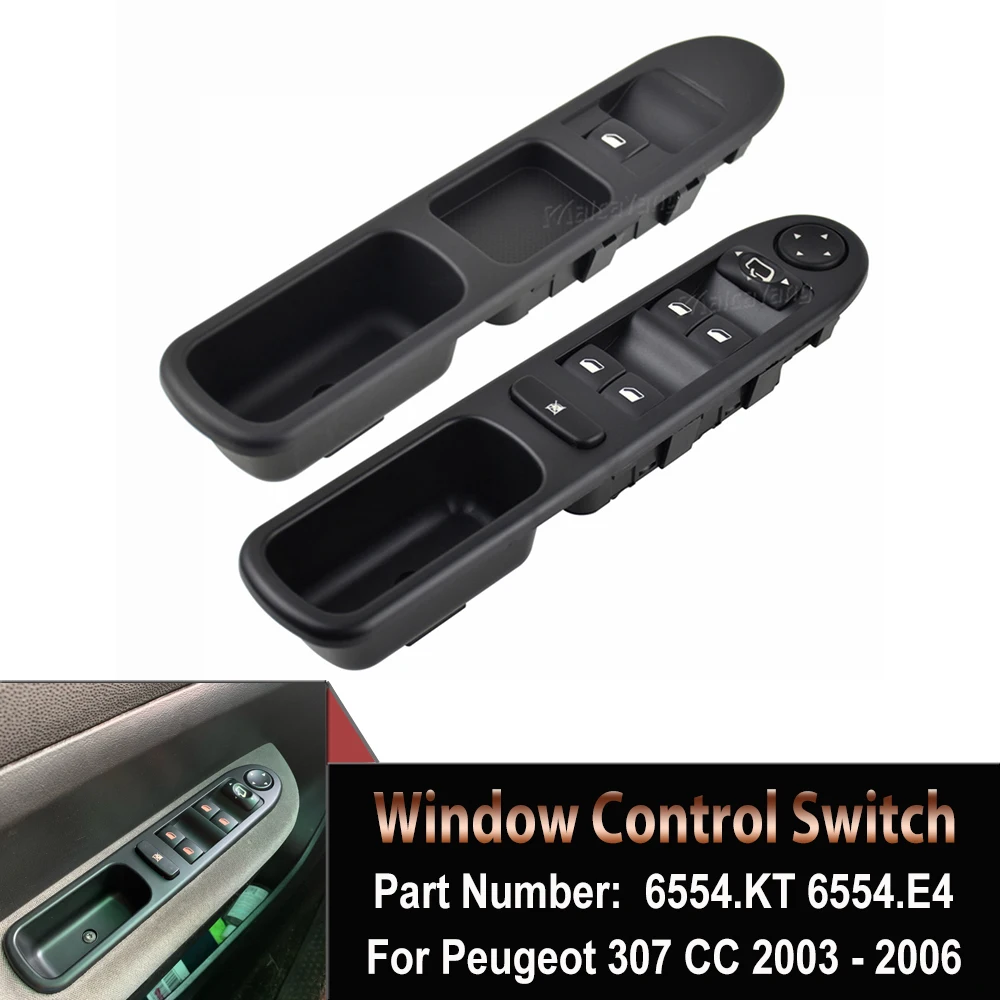 For Peugeot 307 CC 2003 - 2006 Car Electric Master Control Power Lifter Window Switch Window Panel Master Switch 6554.KT 6554.E4