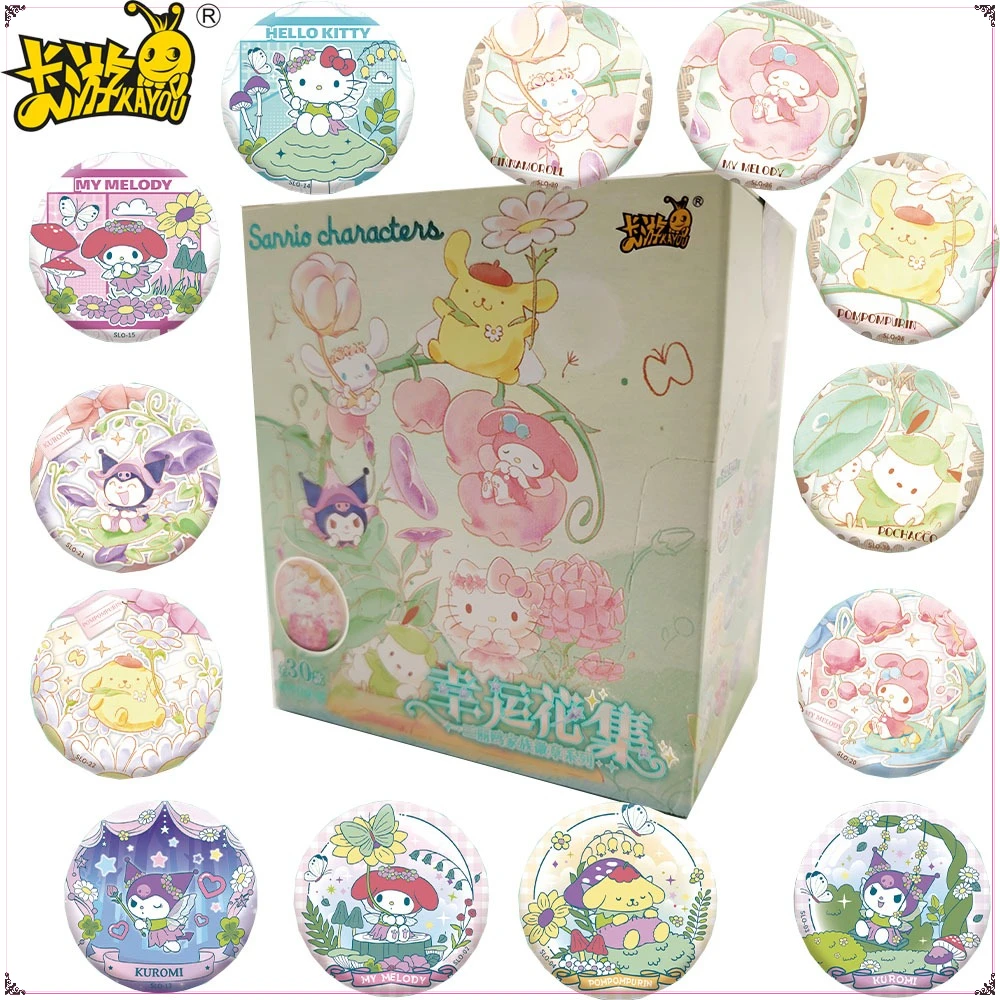 

KAYOU Genuine Sanrio Characters Children's Round Badge Anime Merchandise Men's Women's Backpack Pendant Accessories Kids Gifts