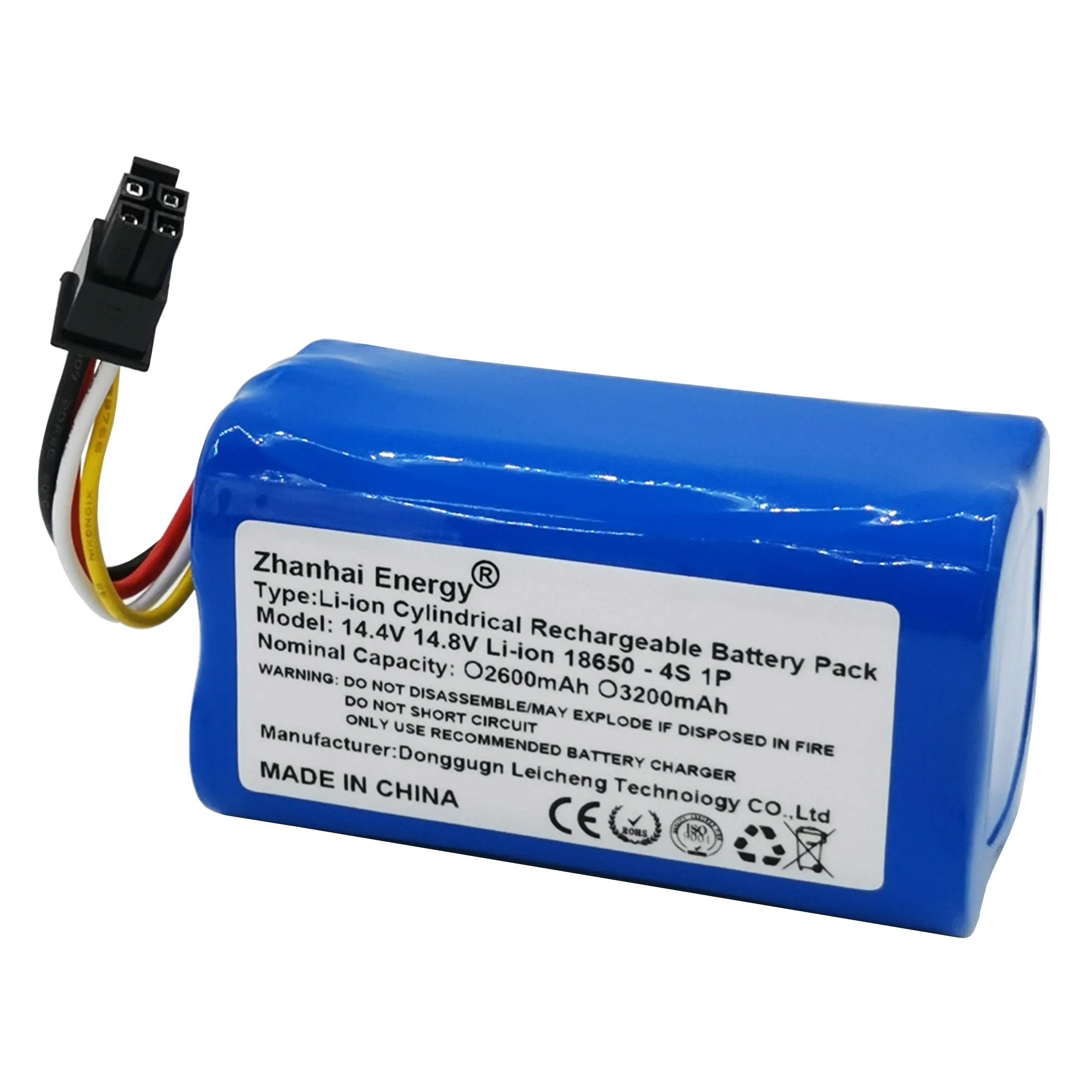 Batterie aste cylindrique pour aspirateur robot Midea, 14.4V, 14.8V, 2600mAh, 3200mAh, Eddie Ion, i5 Extra, Young i9 EYE