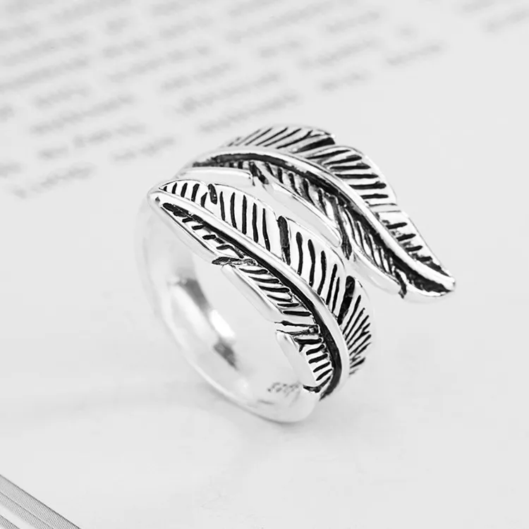 Korean Style New In Large Feather Rings For Women Gift Romantic Wedding Engagement Jewelry Accessories