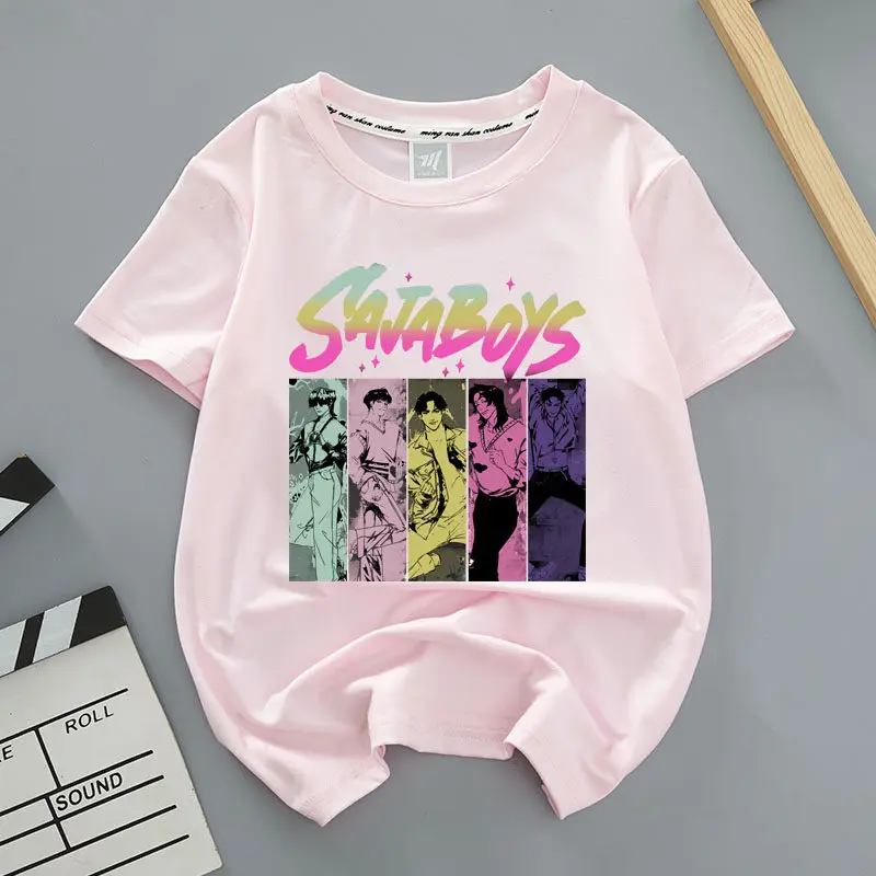 

Детская футболка 2026 с принтом «Охота на ведьм» (три персонажа), повседневная, для родителей и детей, из чистого хлопка, мужская и женская, с коротким рукавом