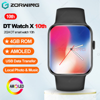 DT Watch X 10th Smart Watch AMOLED Men Women USB Mode 4GB ROM Photo Album Local Music Sport Smartwatch Series10 for Android IOS