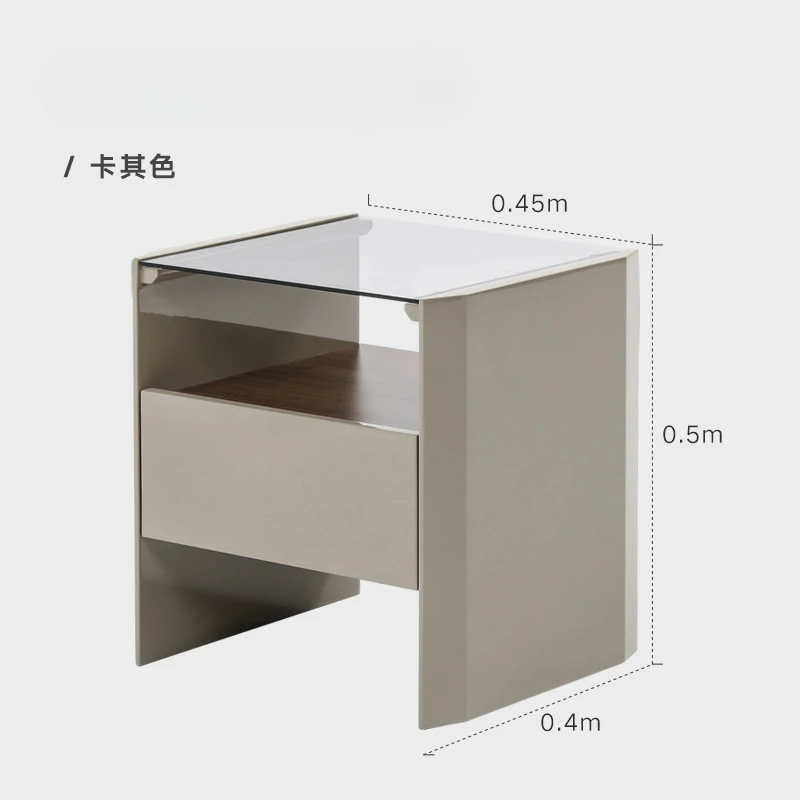 Nordic Italian simple bright lacquered drawer bedside table