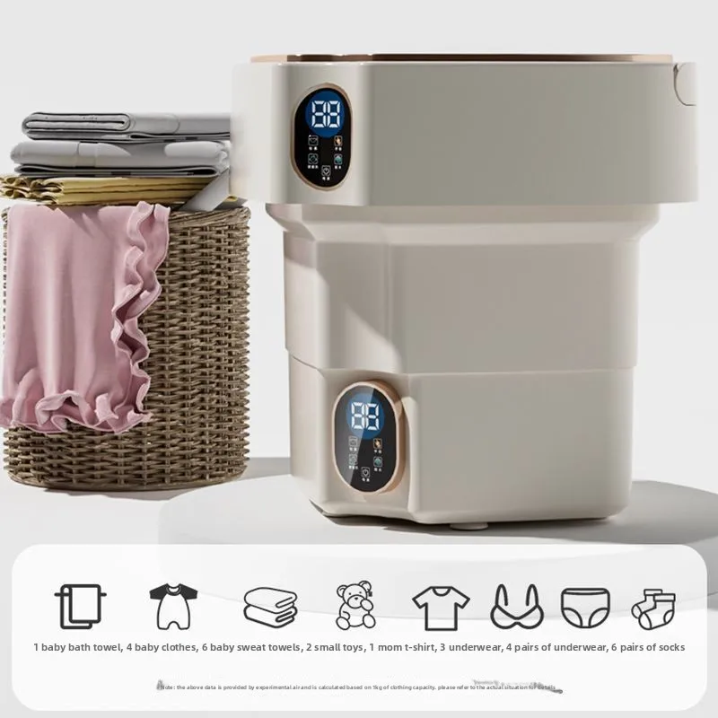 Automatic Foldable Portable Small Collapsible Washing Machine for Apartments,Travel Socks,Underwear, Panties Washer,Compact Size