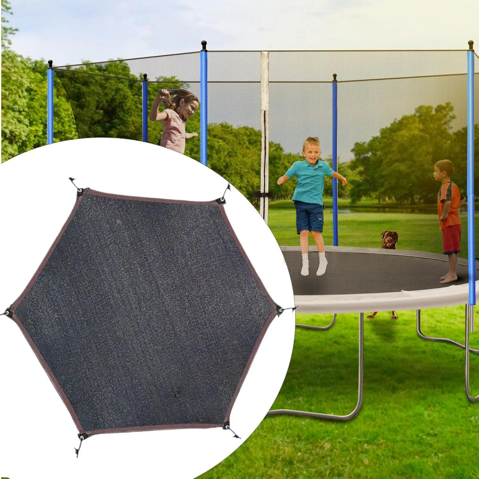 Trampolin-Sonnenschutz, staubdicht, regenabweisend, Sonnenschutznetz für Trampoline, schwarzes Schattennetz, Trampolin-Zubehör