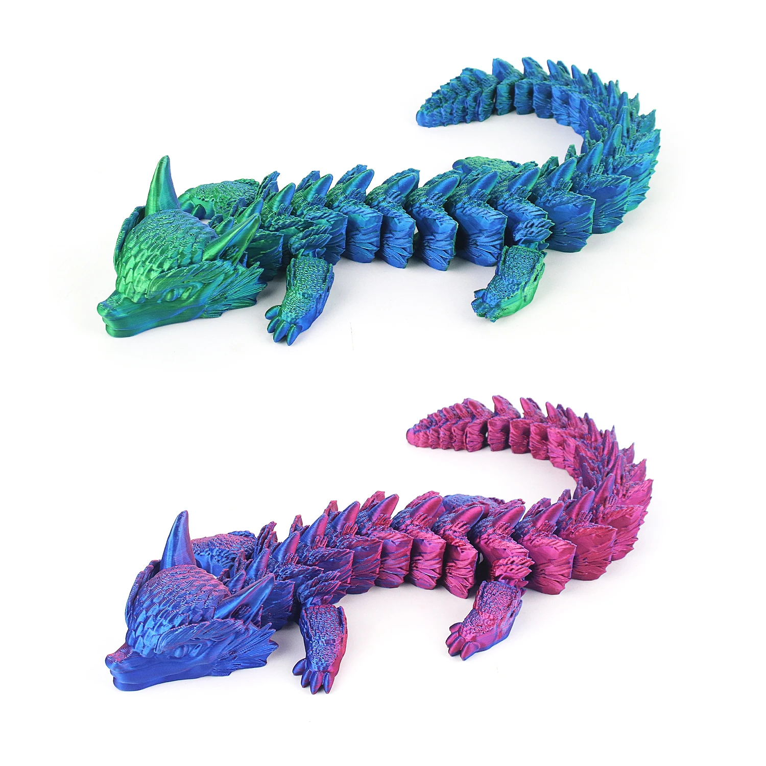 3D printed fox dragon, simulated animal model, figurine model decoration toy, 3D printed restless toy