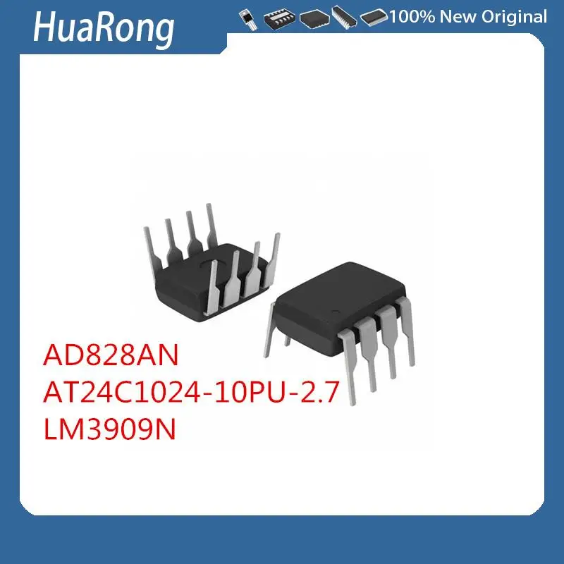 2Pcs/Lot   AD828AN AD828   AT24C1024-10PU-2.7  LM3909N   DIP8