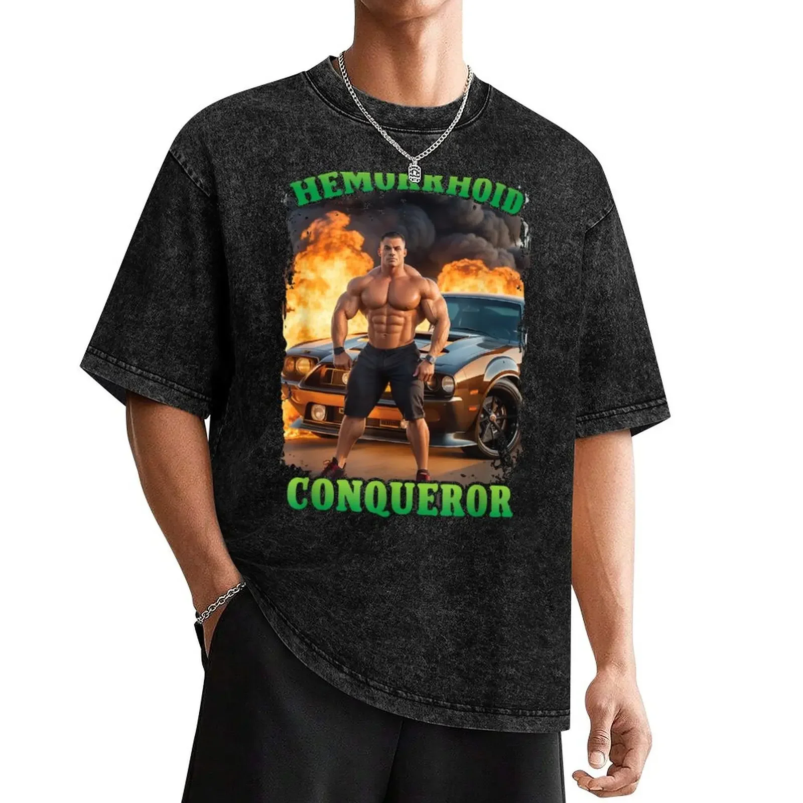 

Hemorrhoid Conqueror Funny Meme Weird Offensive Cringe Joke T-Shirt customs anime clothes cute clothes sublime shirts men