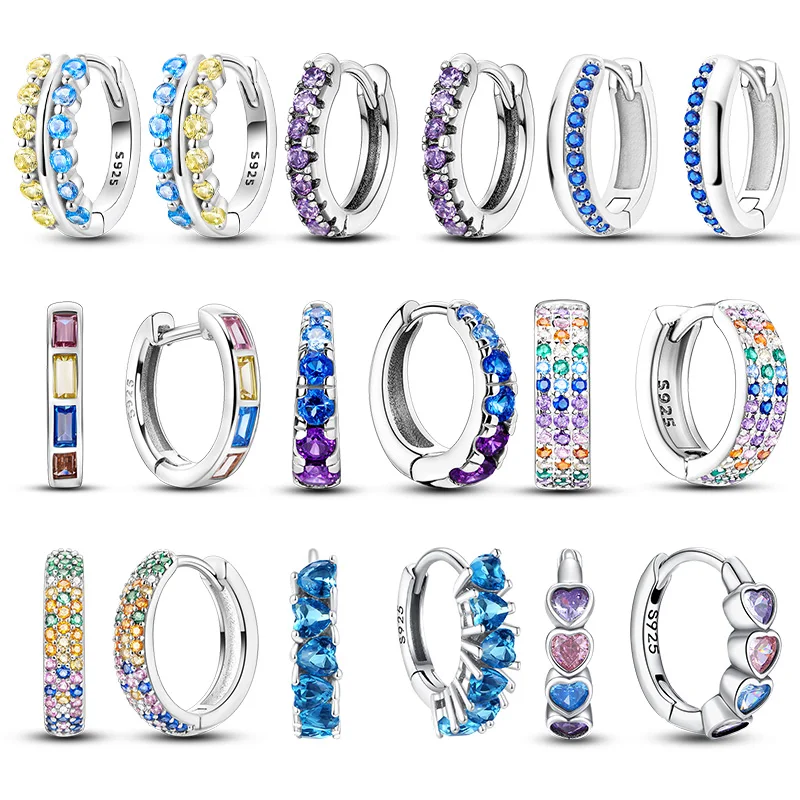 Boucles d'oreilles en argent Sterling 925, Zircon coloré et brillant, breloque de tempérament, bijoux de fête de luxe, cadeau d'anniversaire