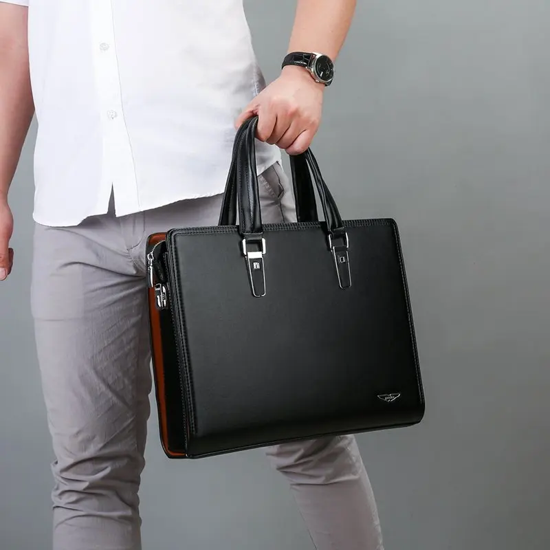 Business Leather Men combination lock Briefcase bags For Husband Shoulder Bag Man 14