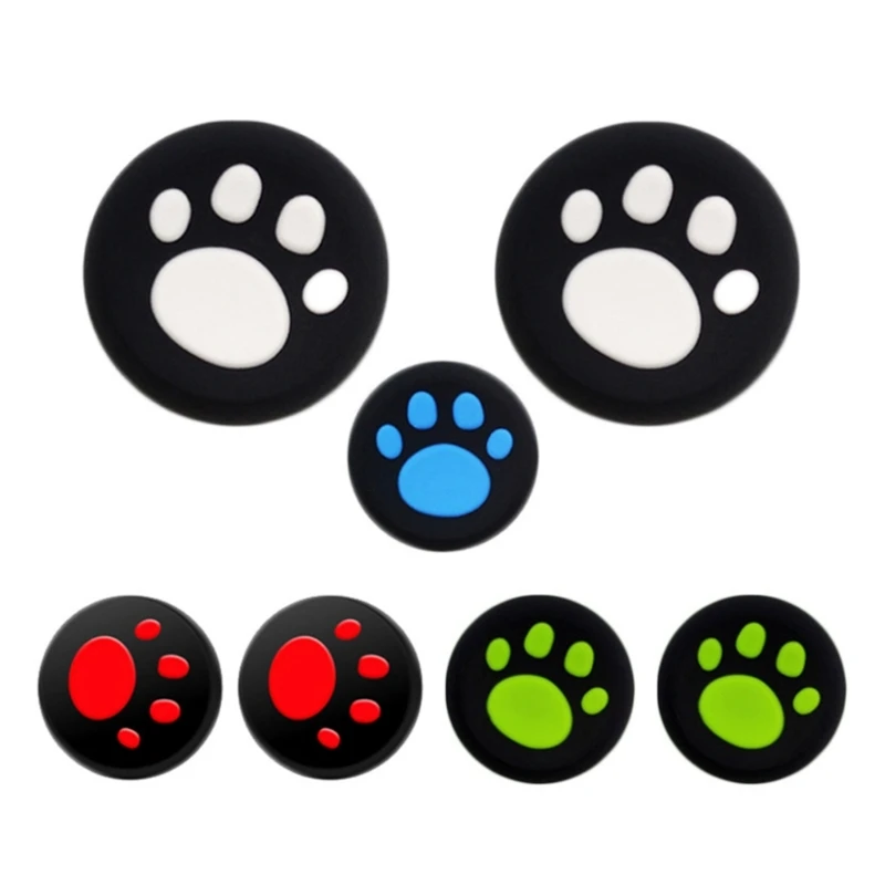 Kawaii-Game Controller Button Cover Skin 5Pair Cat-Claw Thumb Grip Caps Silicone Kitten Paw Joystick Caps for Steam Deck