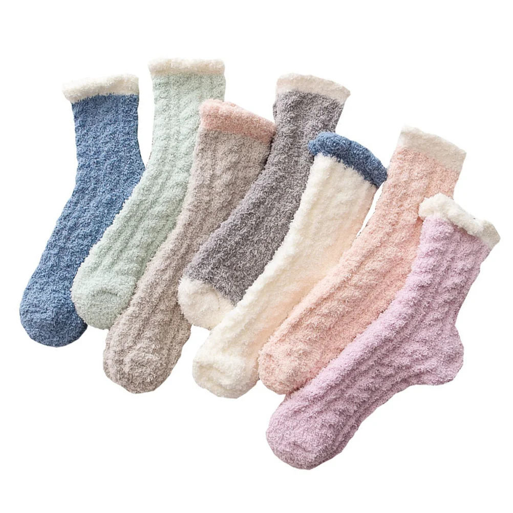 

7Pairs Midcalf Length Socks Female Warm Stockings Stylish Comfortable Household Socks Warm Stockings