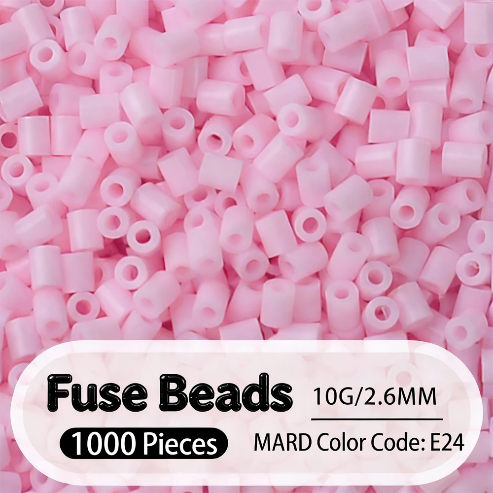 2.6mm Bulk Pink Color Series Perler Beads Refill Pack - 1000/5000pcs Fusible DIY Art Craft Fuse Beads for Mosaic Puzzle Kits