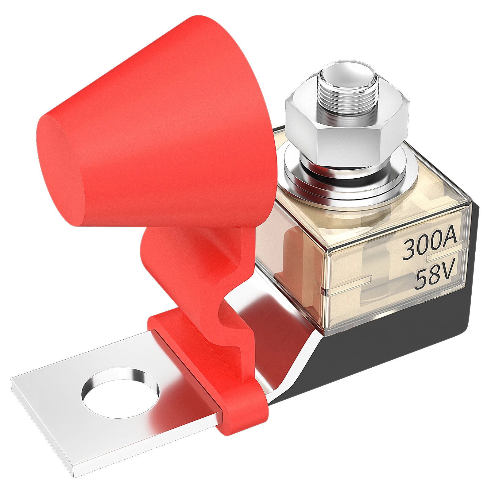 MRBF Battery Fuse Terminal Blocks Compact Mount Marine  M8 Stud Terminal Fuse Block Mount and Red Cap for Truck Marine