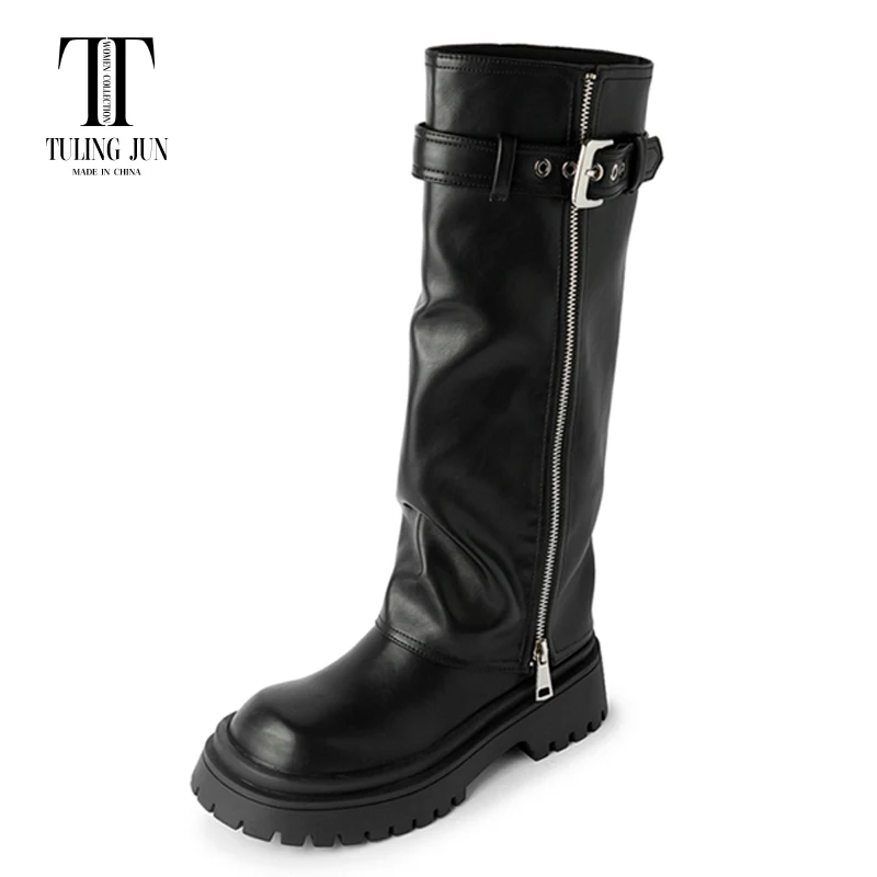 

TULING JUN 2024 New Autumn Winter Women's Boots Rounded Toe High Heel Cool Fashion Comfort Hot Sales Shoes For Women L