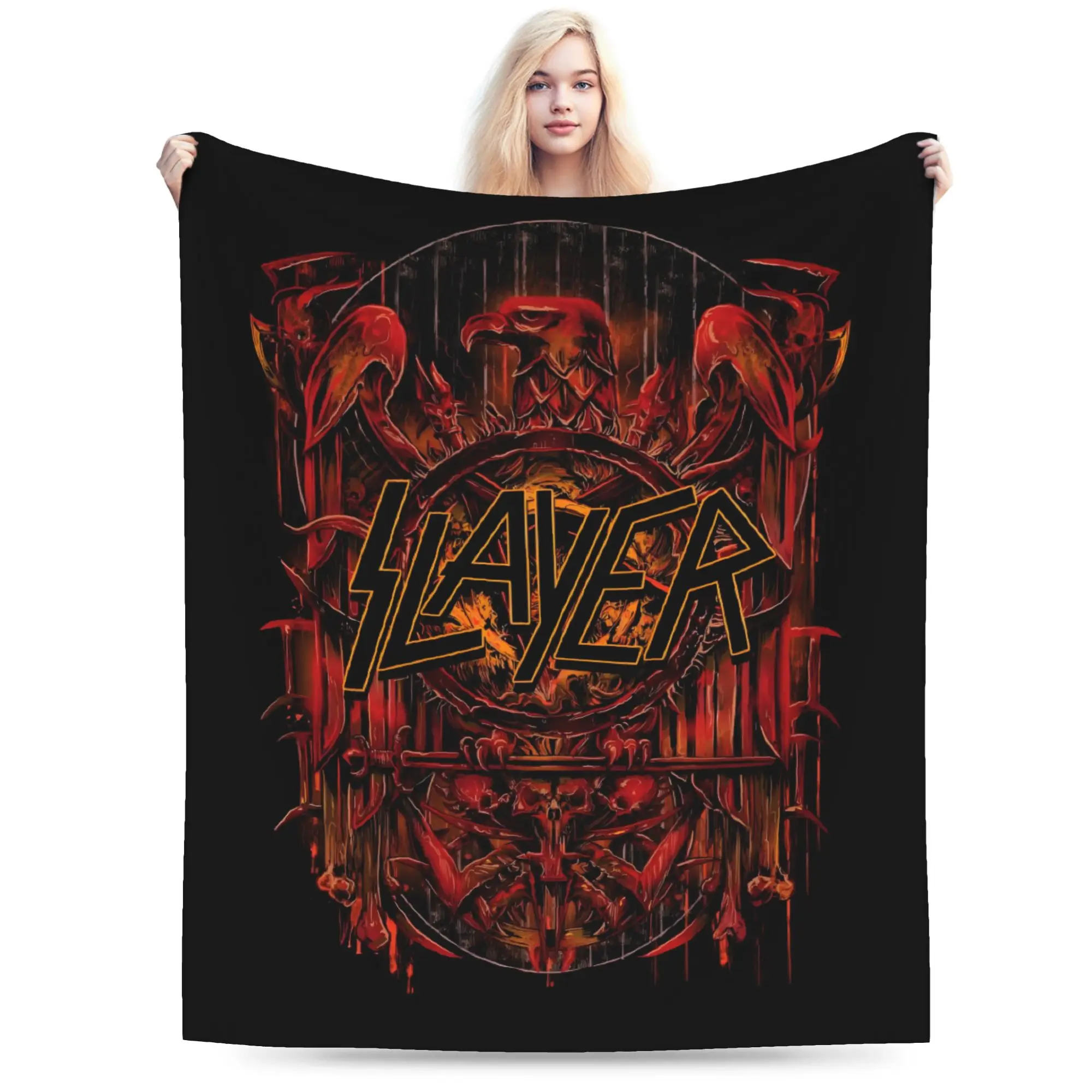 Custom S-Slayers Rock Band Blanket Warm Fleece Soft Flannel  Throw Blankets for Bedding Couch Home Spring Autumn