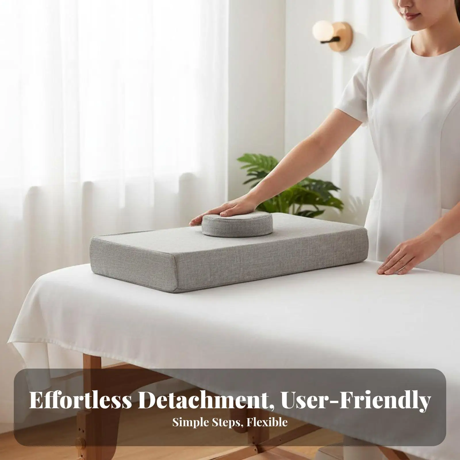 Knitted Fabric Pillow Anti-collapse Design Massage Bed Plug Comfortable Support for Beauty Salon Facial Stretcher Equipment