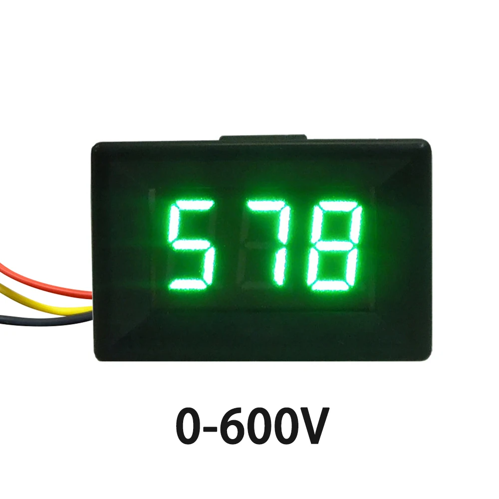 0.36\'\' DC 0-300V 0-600V 3 Wires Digital Voltmeter Calibrate Reading 0.36 Inch Red Green Blue LED Display Voltage Meter