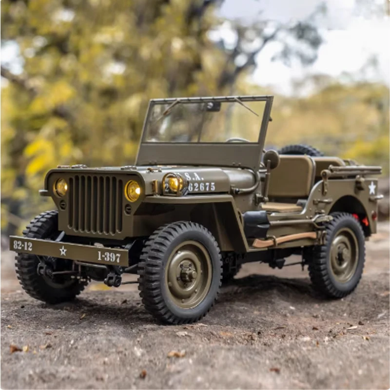 1:12 1941 Voor Willys Mb Scaler Willys Jeep 2.4g 4wd Rtr Crawler Klimmen Schaal Militaire Vrachtwagen Buggy Rc Model auto Volwassen Kinderen