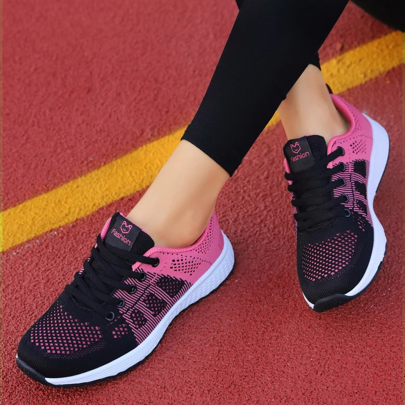 Women Sport Shoes Sneakers Woman Running Shoe Mesh Breathable Mesh Flat Casual Outdoor Walking Shoes zapatillas deportivas mujer