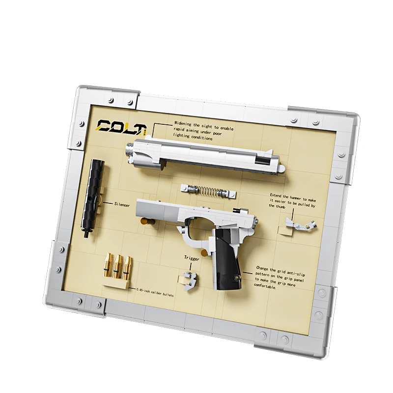 

603pcs Assault Rifle Model Building Blocks WW2 Military Army Shootable Imitation Gun Bricks Children’s Holiday Gifts DIY Toys