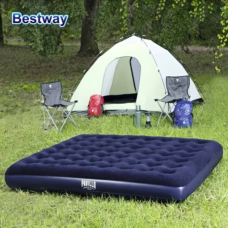 Bestway 67004/67003/67002/67001 1 x 4 Size Indoor/Outdoor Soft Top Air Mattress without Pump Flocked Moisture Barrier