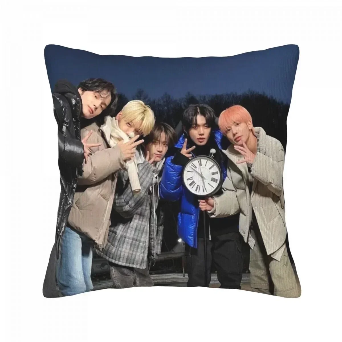 TXT HD Poster Double-sided Printed Pillowcase SOOBIN YEONJUN BEOMGYU TAEHYUN HUENINGKAI Photo Picture Home Decor Cushion Cover