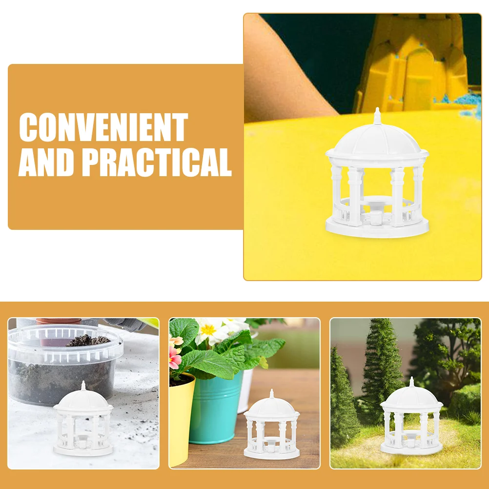 2 Pcs Garden Decor Sand Table Pavilion Outdoor Micro Landscapes Decorations Gazebo