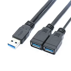 Adaptateur USB 3.0 A 1 mâle à 2 touristes, hub de données femelle, répartiteur en Y, câble d'alimentation de charge USB, directions d'extension, nouveau