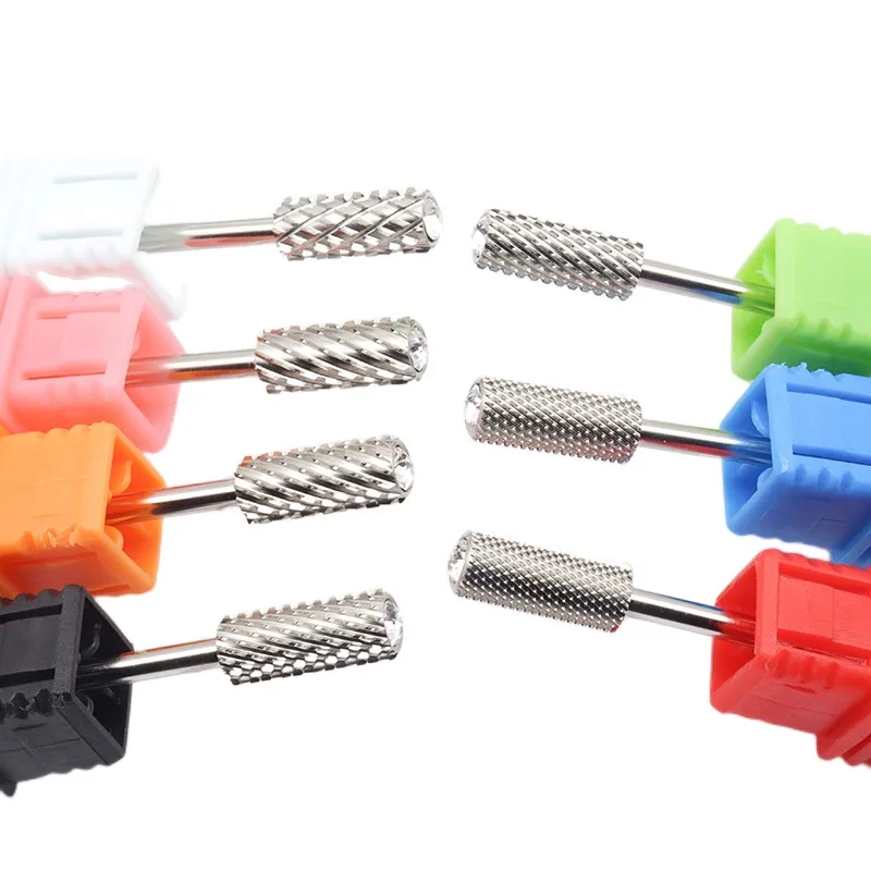 Nobile argento qualità 5 mm diamante piccolo cilindro rotondo superiore originale acciaio al tungsteno carburo manicure punta da trapano per unghie rettifica rotativa