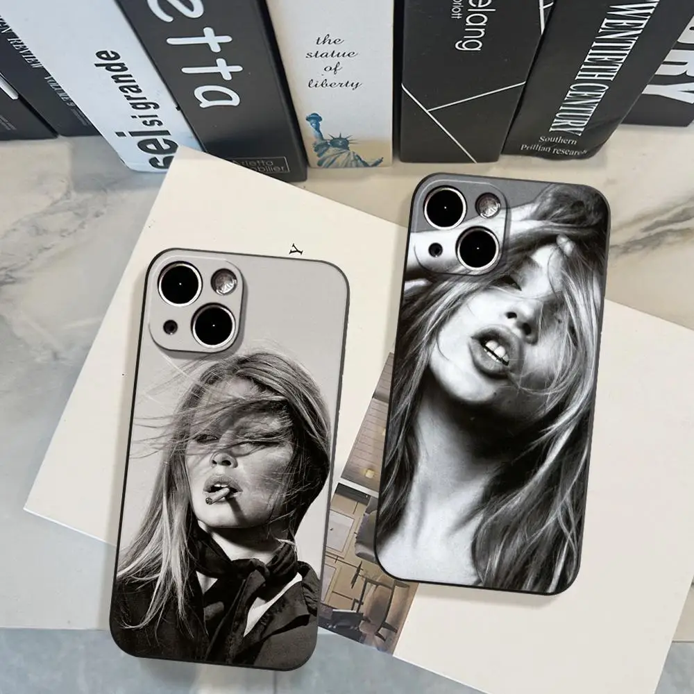 Kate M-Moss Trendige Handyhülle für iPhone 17 Air 16 15 14 Plus 13 12 11 Pro Max 16e Stoßfeste HD Klare Rückabdeckung