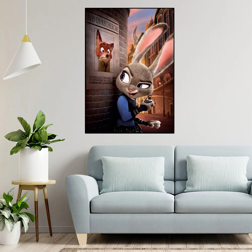 Zootopia Cartoon Poster Home Room Decor Aesthetic Art Wall Painting Stickers