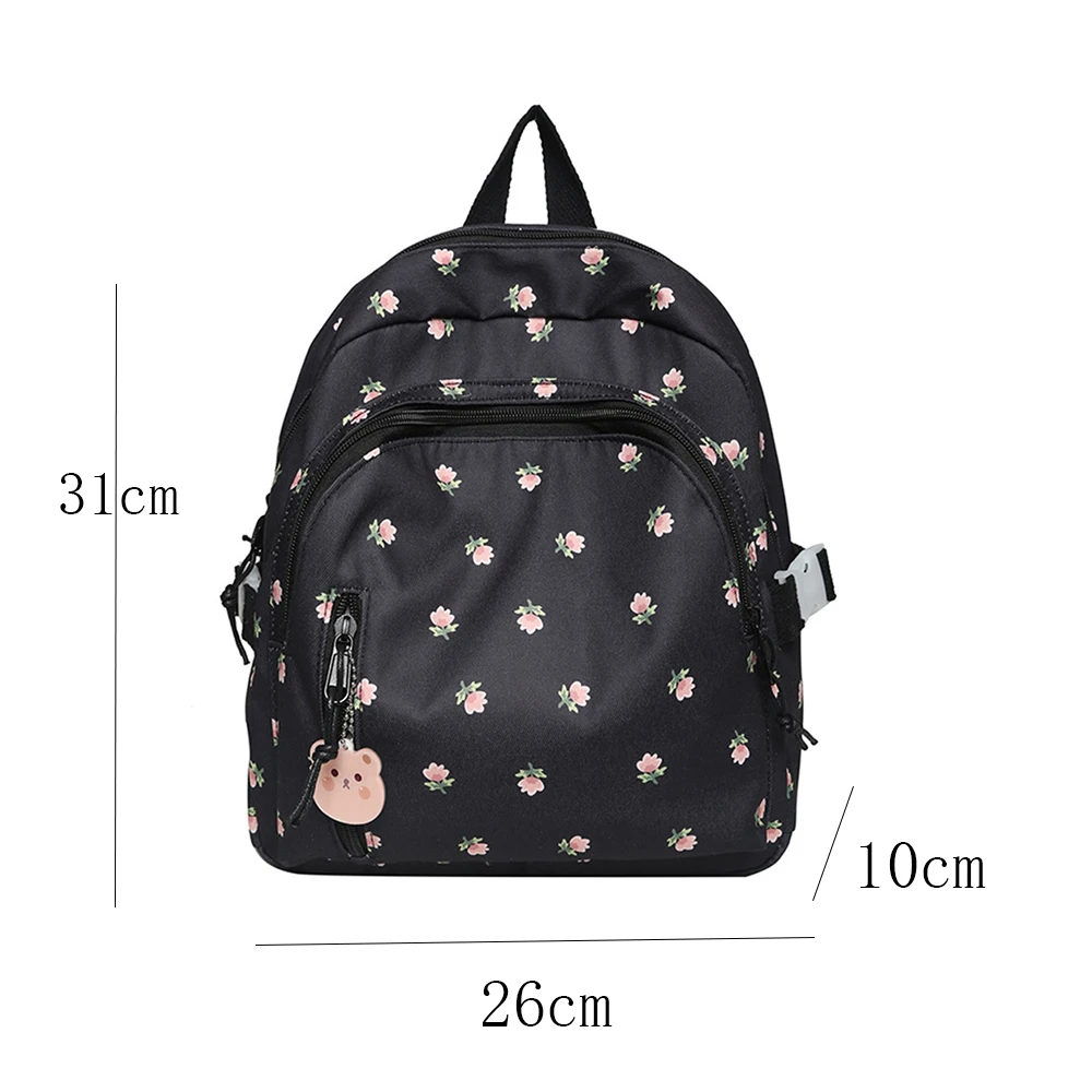 New Girls Mini Floral Backpack Custom Name School Backpack Pink Black Embroidered Name Outgoing Travel Backpack Gift Backpacks